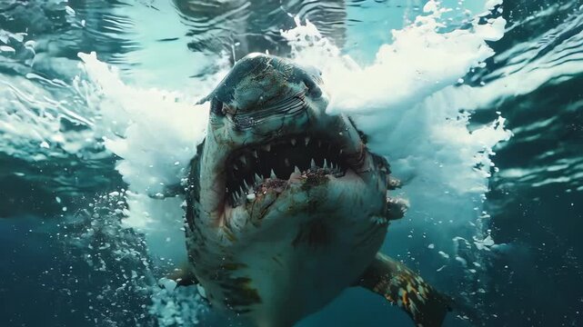 Fierce shark Footage 4K