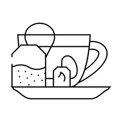 fat burning tea line icon vector. fat burning tea sign. isolated contour symbol black illustration