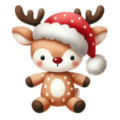christmas reindeer with hat