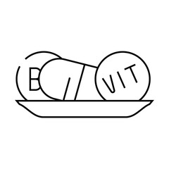 vitamins diet line icon vector. vitamins diet sign. isolated contour symbol black illustration