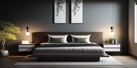 Beautiful Elegant minimalist bedroom interior
