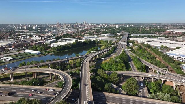 Birmingham City and Spaghetti Junction Aerial View