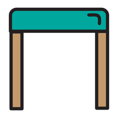 Makeup Stool Vector Filled Icon Design