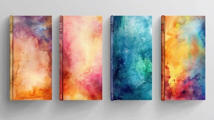 Four Watercolor Book Covers