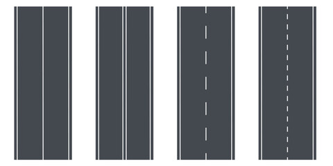 Road highway elements set isolated on white background. Vector illustration © AdityasStd