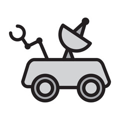 Moon Rover Vector Filled Icon Design