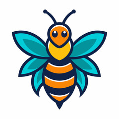 Bee colorful mascot logo design vector art illustration