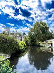 Street view of old village Milly-la-Foret in France