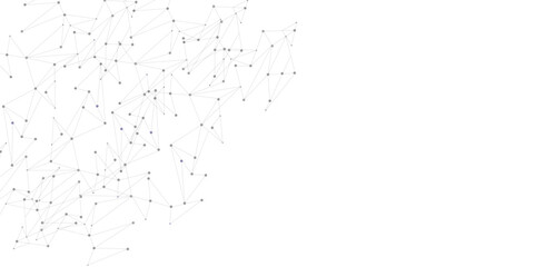 Vector illustration of minimalistic design with connecting the dots and lines. Grey graphic background dots with connections technologies and sharing data as abstract concept.
