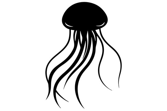 recommend clip art: Silhouette vector design of a jellyfish