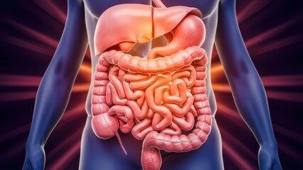 Human Digestive System Anatomy Illustration