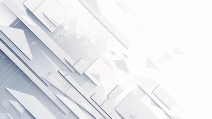 Fototapeta premium Lines and shapes in a minimalist digital art style, featuring light gray tones and subtle gradients of white paper texture with geometric shapes and lines