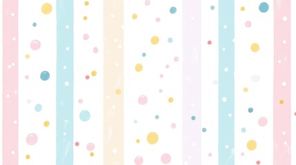 Pastel striped baby shower banner with polka dots for festive celebration