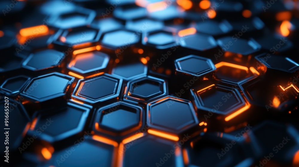 Poster background with hexagons