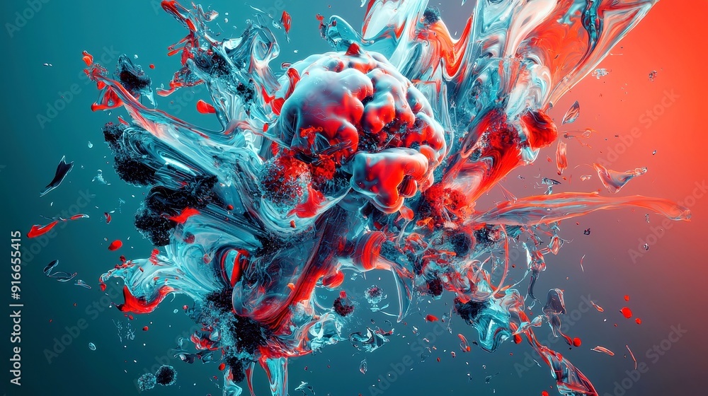 Poster vibrant abstract ai business dynamics, a dynamic digital artwork showcasing the interplay of artific