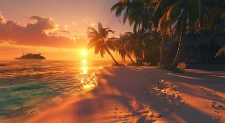Sunset on a Tropical Beach