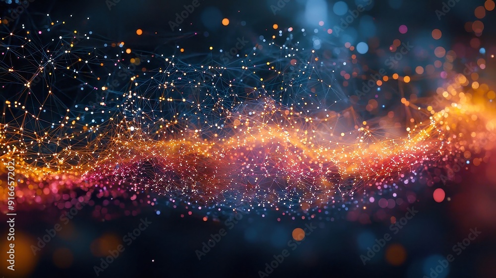 Poster graph of interconnected nodes illustrating the intricate relationships and data flow within large la