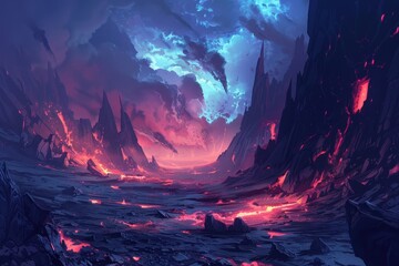 Molten Depths of a Volcanic Alien Landscape