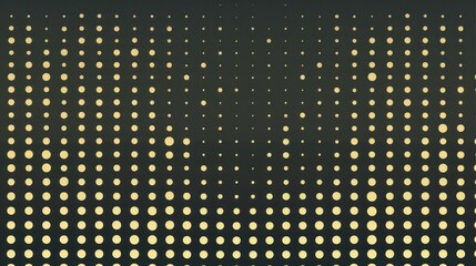 Halftone pattern on a black background, light yellow dots of various sizes and shapes are scattered across the page