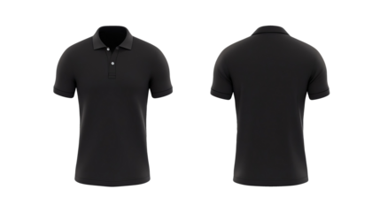Black Polo - Shirt Mockup for Product Design - T-shirt Template for Logo Placement and Branding - Template for Company Shirt and Work Clothing - Presentation Background for Corporate Identity
