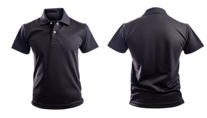 Black Polo - Shirt Mockup for Product Design - T-shirt Template for Logo Placement and Branding - Template for Company Shirt and Work Clothing - Presentation Background for Corporate Identity
