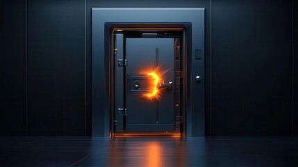 Fototapeta premium vault door melting, , metallic textures, high detail, financial security threat