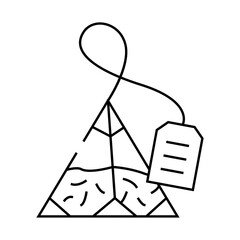 triangular bag tea line icon vector. triangular bag tea sign. isolated contour symbol black illustration