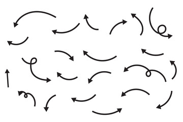 Curved arrow icons. curved arrows set. arrow symbol collection. vector