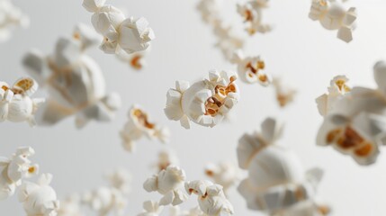 Falling Popcorn on White
