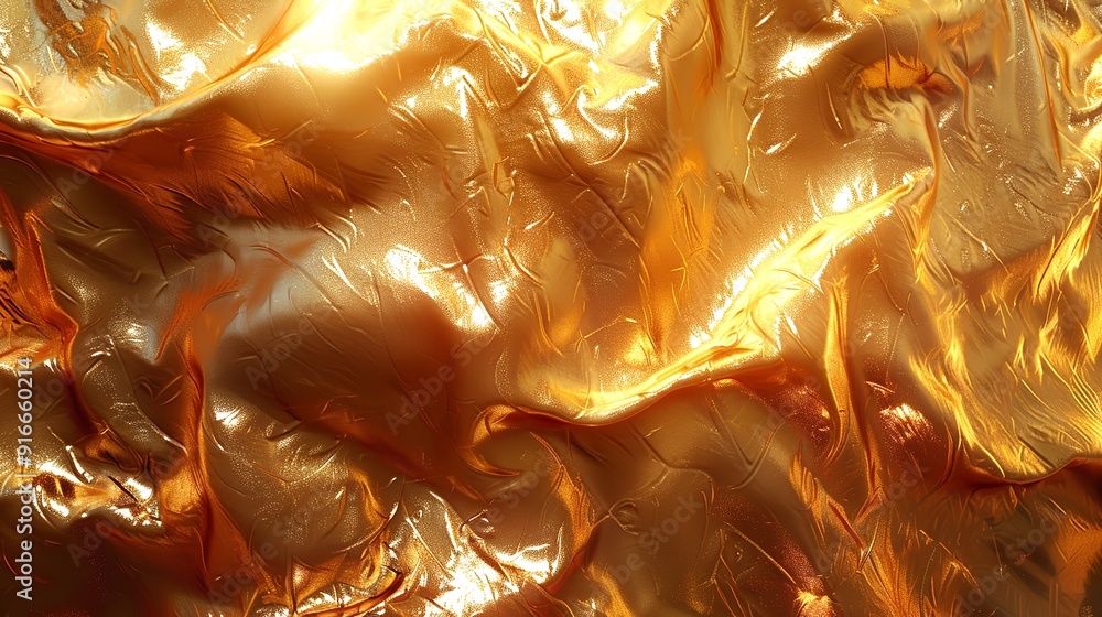 Poster golden particles wave. digital art. 3d rendering.