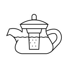 teapot for boiling tea line icon vector. teapot for boiling tea sign. isolated contour symbol black illustration
