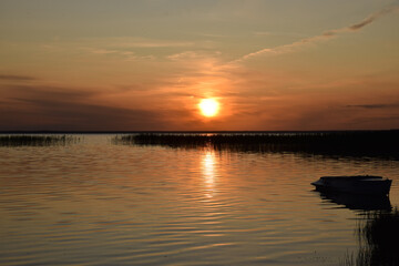 sunset on the lake