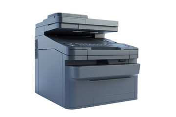 Modern multifunctional office printer isolated on transparent background. ideal for business and professional use, featuring advanced technology.