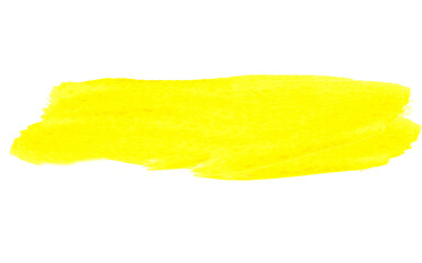Lemom yellow watercolor double vibrant stroke on a white background