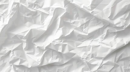 Obraz premium A clean, white background featuring the texture of crumpled paper. The surface has subtle folds and creases, adding a tactile dimension to the otherwise smooth, pristine white paper.