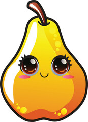 gradient smiling pear cartoon sticker