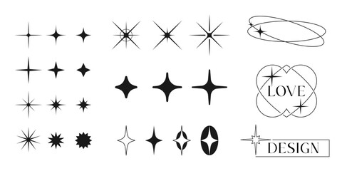 Minimalist silhouette stars icon