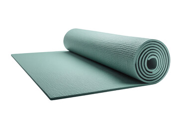 Rolled out yoga mat on transparent background. Ideal for fitness, exercise, and meditation purposes. Provides comfort and stability.
