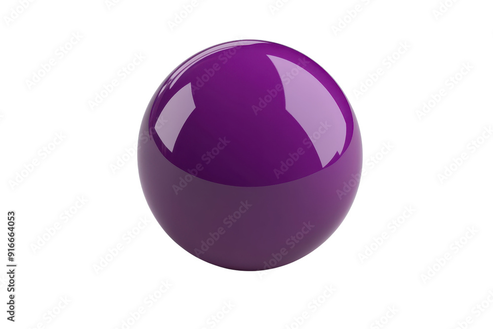 Poster shiny purple sphere with smooth surface, isolated on transparent background. perfect for design and 