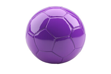 Fototapeta premium Shiny purple soccer ball isolated on transparent background. Glossy football for sports, games, and fun activities. Vibrant, colorful, and eye-catching.