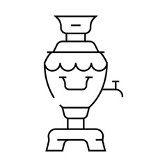 samovar tool for boiling water line icon vector. samovar tool for boiling water sign. isolated contour symbol black illustration