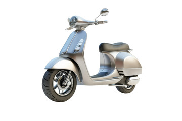 Obraz premium Sleek silver scooter isolated on transparent background. modern motorbike design perfect for urban commuting and transportation.