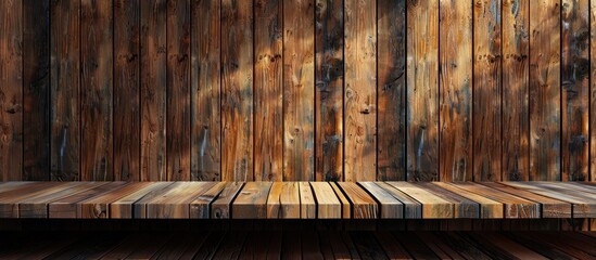 Obraz premium Rustic Wooden Background with Shelf