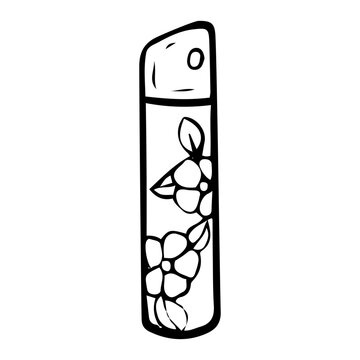 recommend clip art: Air freshener hand drawn doodle. Aromatic spray for the home with a floral scent. Interior Design. Vector outline line art illustration.