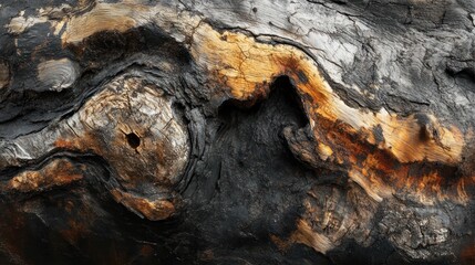 Charred Tree Bark Texture