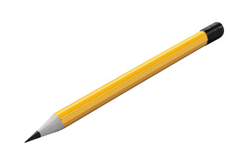 Yellow wooden pencil with black eraser isolated on a transparent background. perfect for educational and creative design projects.