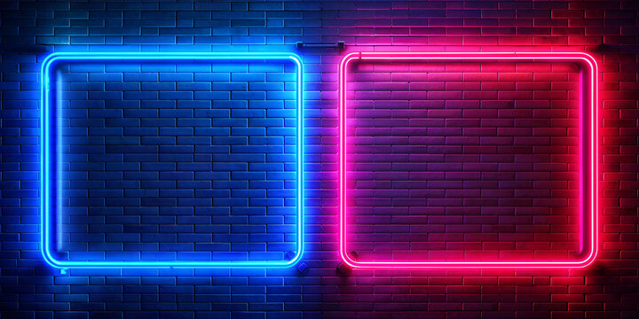Side Blue red neon for banner background 