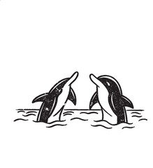 Obraz premium Cute Cartoon Dolphin Illustration Vector Art for Kids, Smiling Dolphin Vector Perfect for Children's Designs