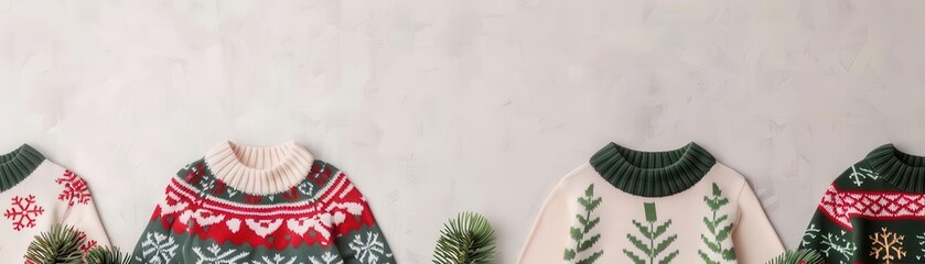 Christmas activities, hosting an ugly sweater party, fun and laughter, Watercolor style