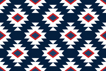 Fototapeta premium Geometric tribal pattern. Geometric tribal pattern fabric style. Geometric tribal pattern design for clothing, textile, wrapping, background, wallpaper, carpet, embroidery